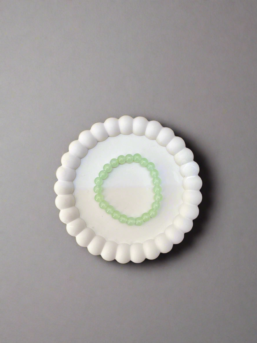 Sea Green Jelly Glass Bead Bracelet