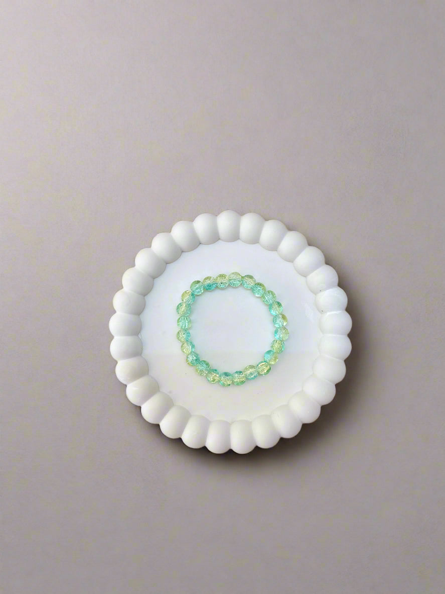 Sea Green Crackle Glass Bead Bracelet