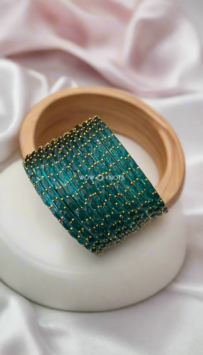 Blue Rain Drop Glass Bangles