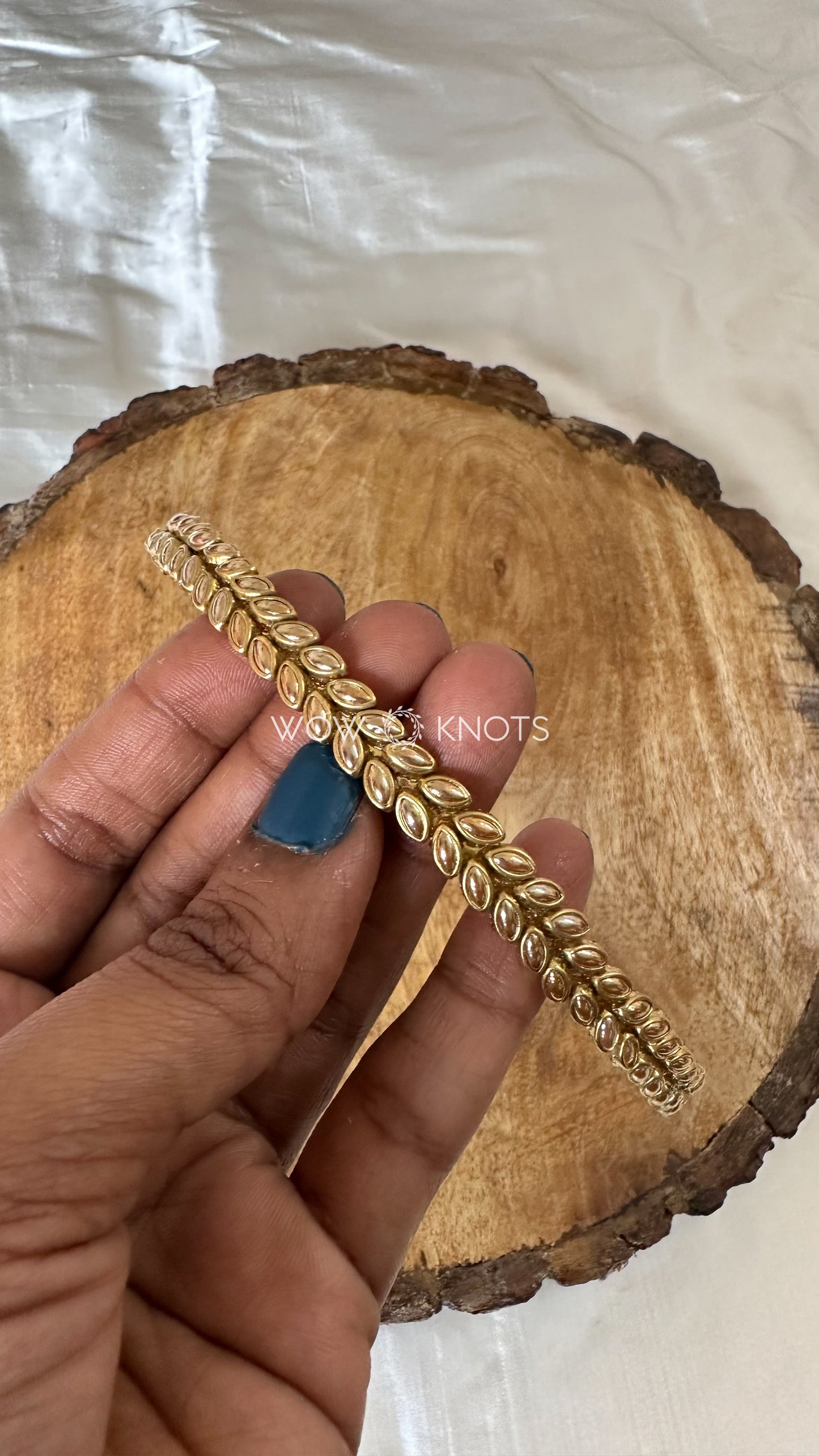 Kundan Headband - Gold Petals