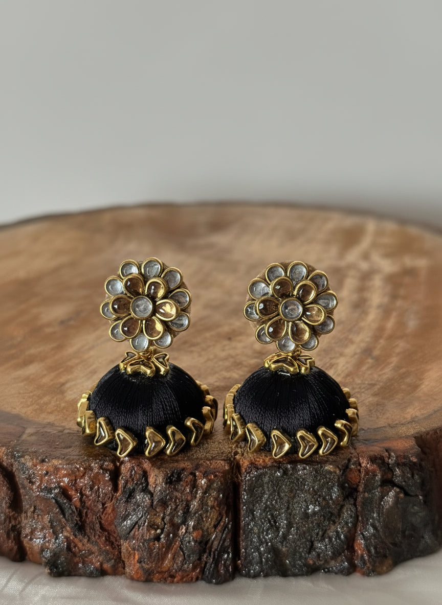 Jhumki Earrings New Model Silk Thread Earrings Gold Stud With