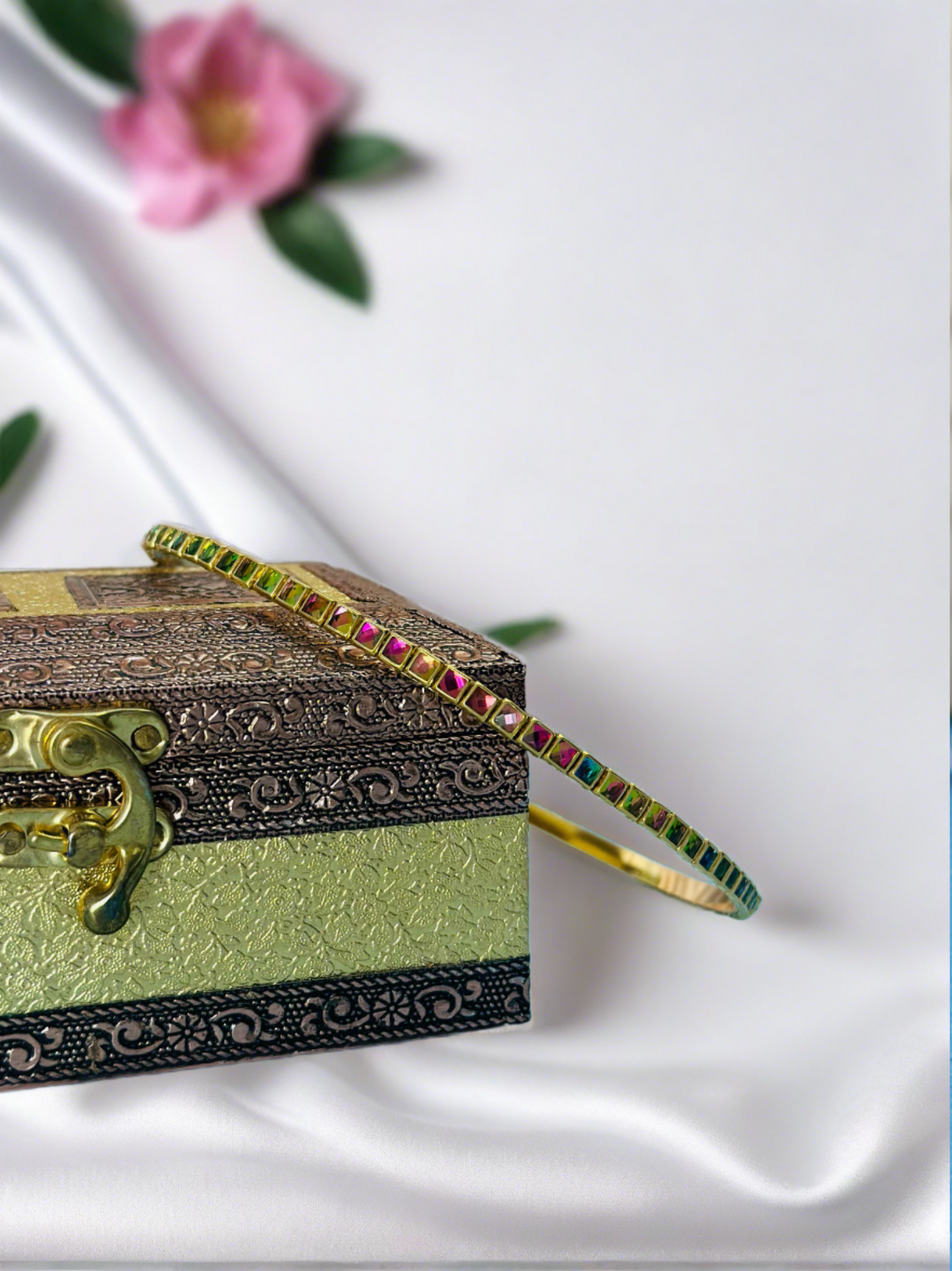 Kundan Headband - Stacked Square Kundans