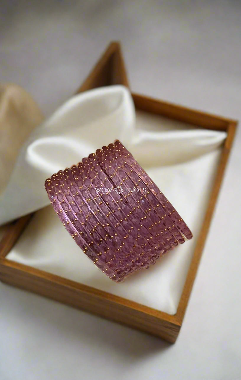 Lavender Rain Drop Glass Bangles