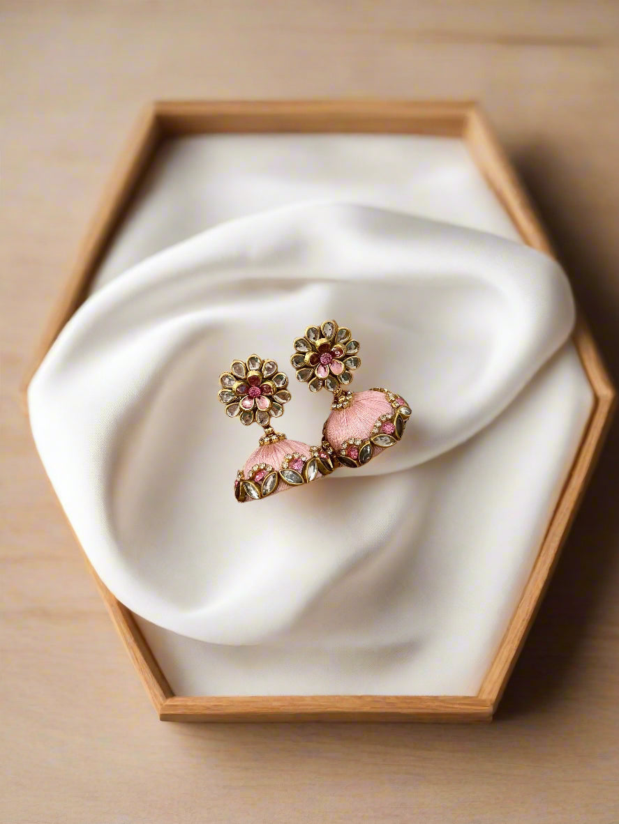 Baby Pink Kundan Earrings