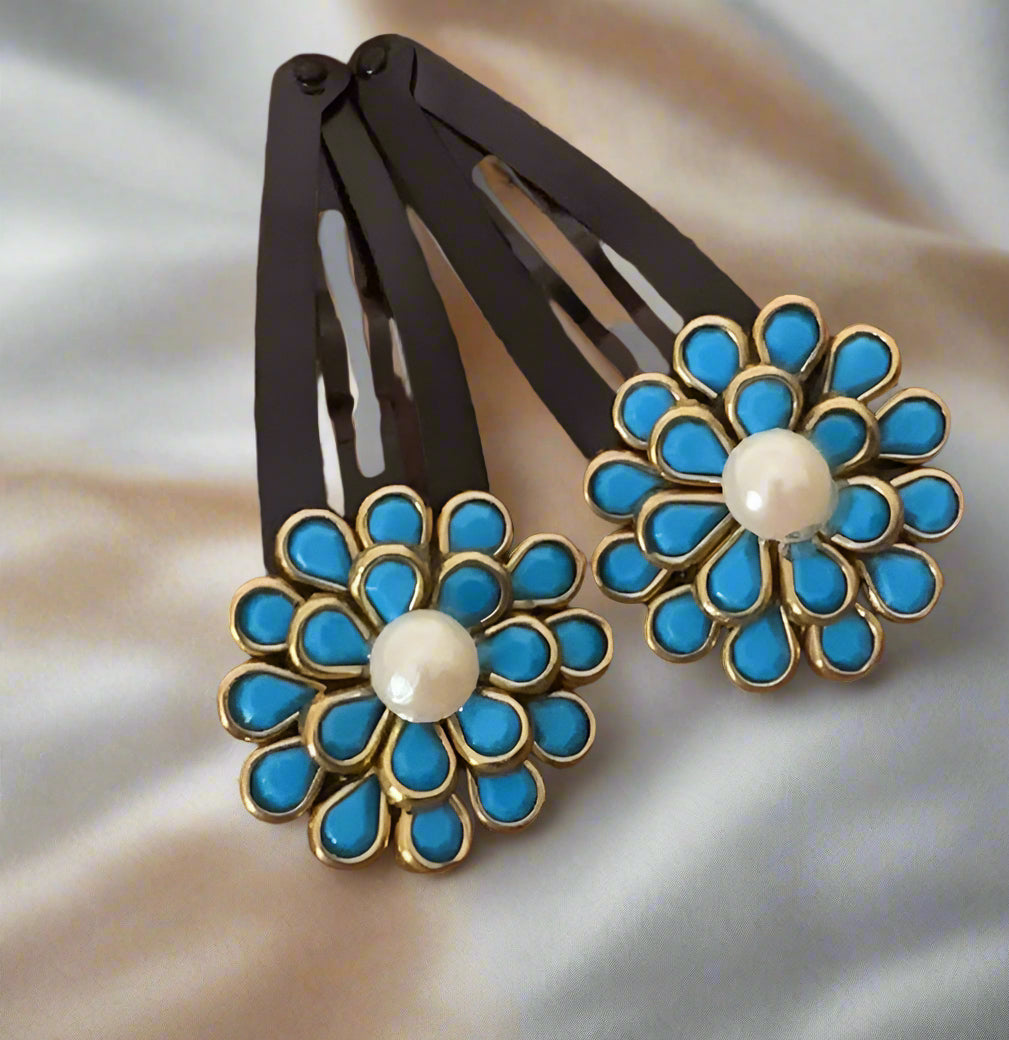 Daisy Kundan Tic Tac Hair Clip