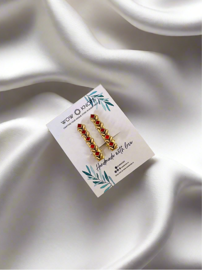 Red Kundan Hair Clip