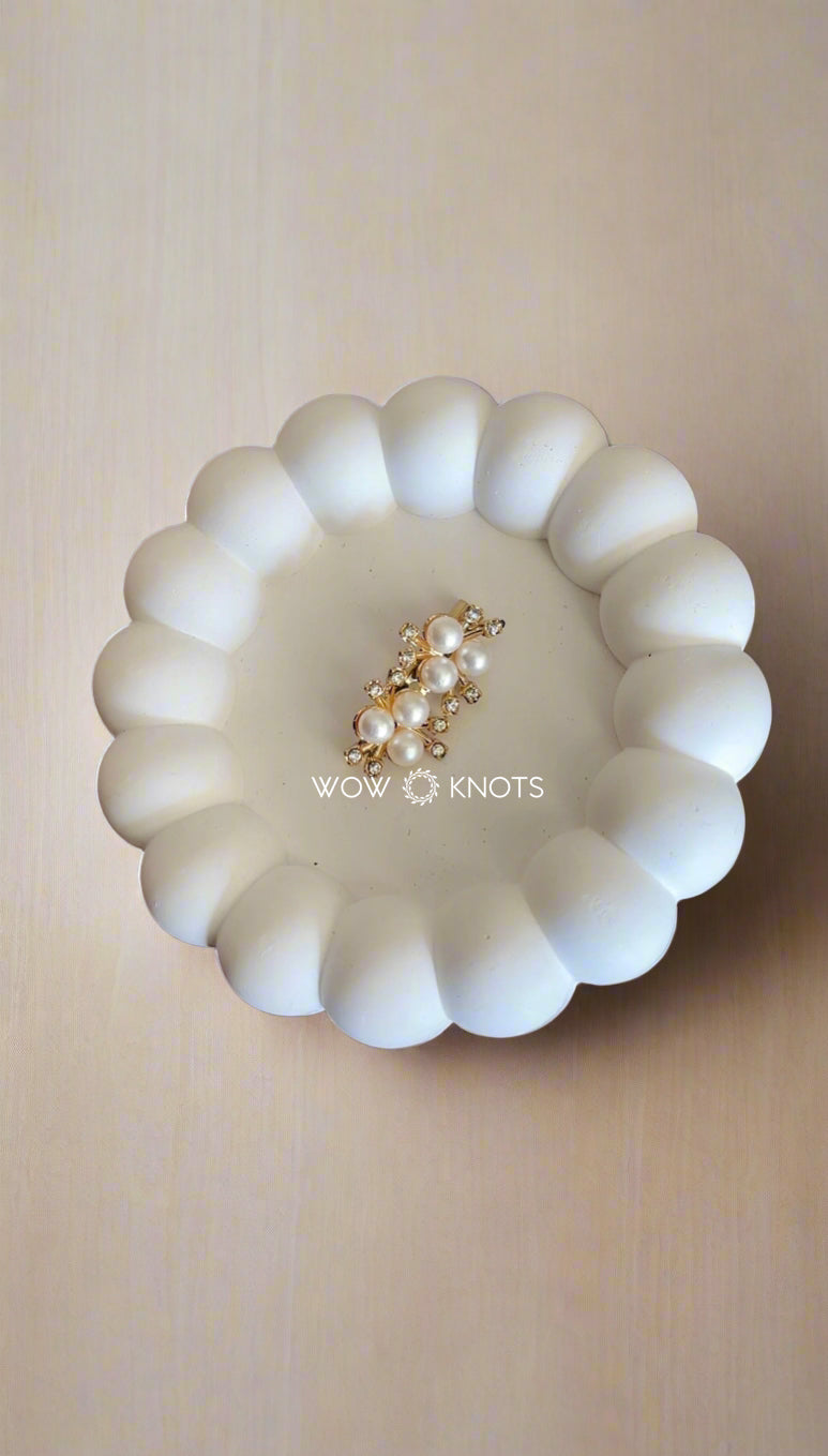 Dual Pearl Flower Brooch/Saree Pin