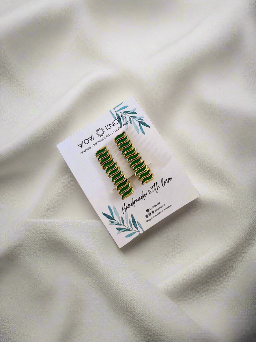 Green Kundan Hair Clip