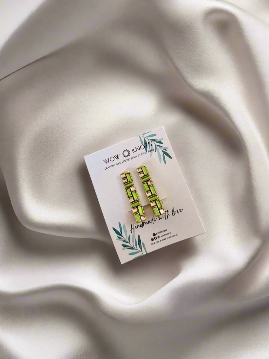 Light Green Kundan Hair Clip