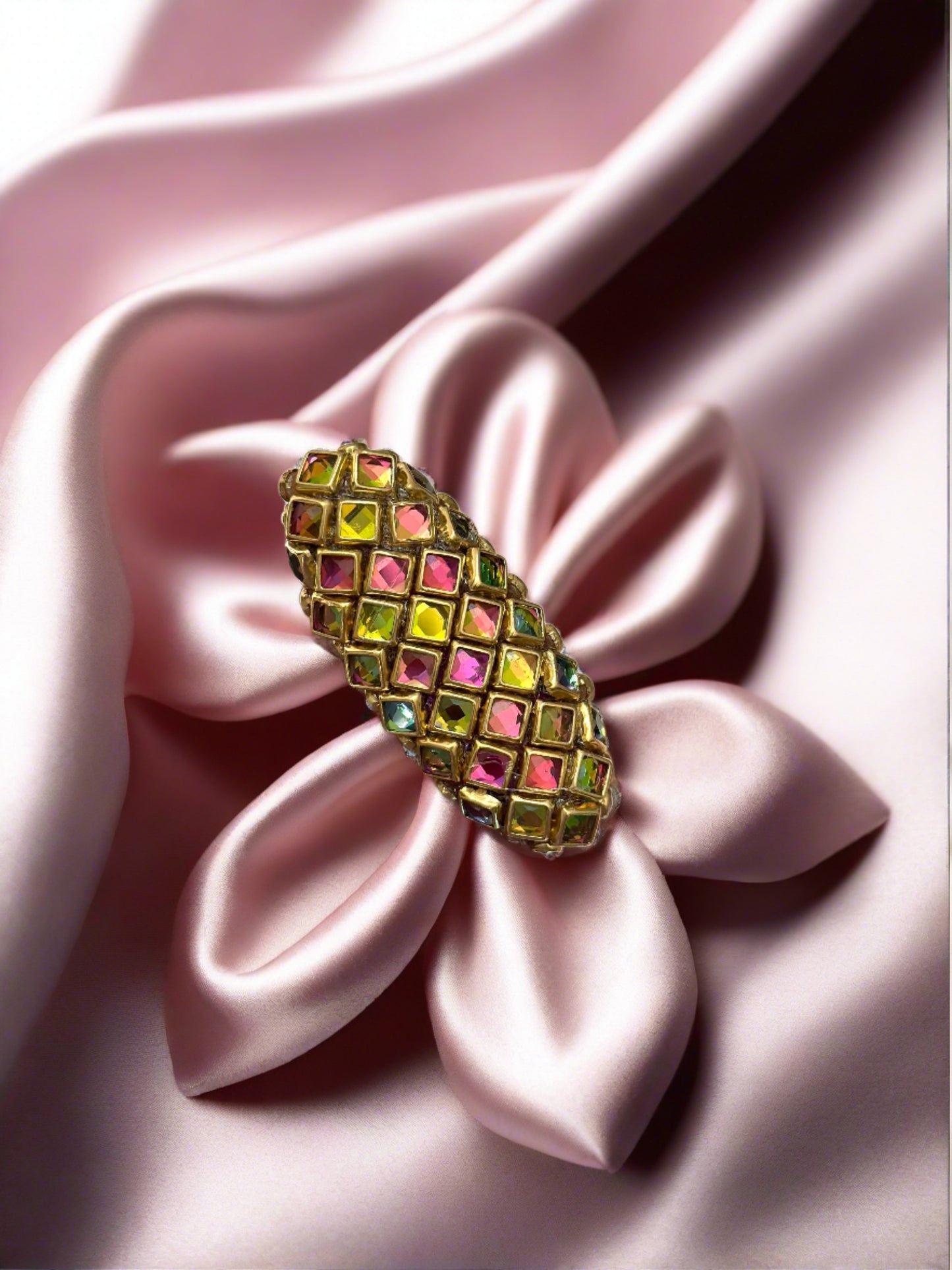Rainbow Kundan Saree Pin