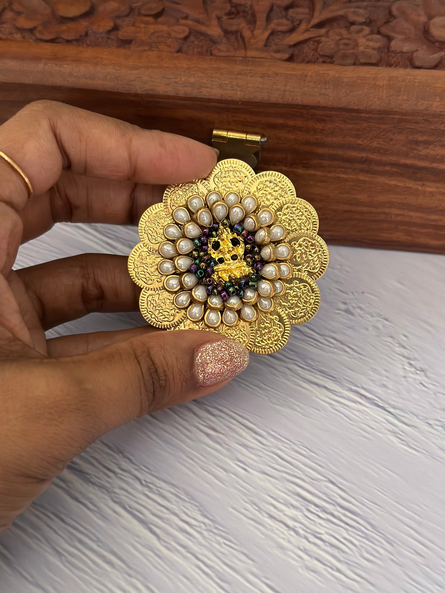 Traditional Lakshmi Charam Kundan Rubber Band/Hair Tie