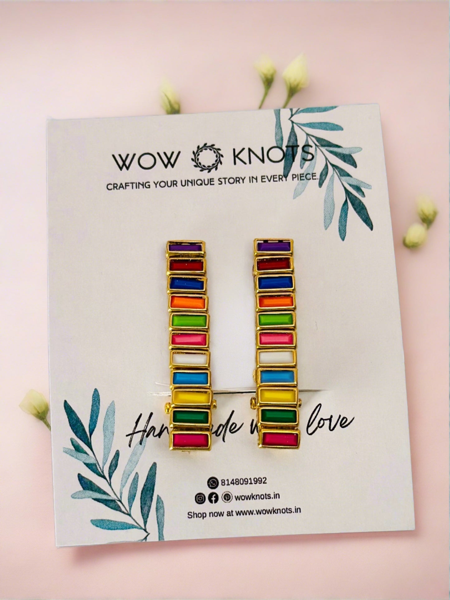Alligator Kundan Hair Clips/ Kundan Hair Accessories/ Kundan Hair Clips (Multicolour, Navy Blue Rectangle Shaped Kundans)