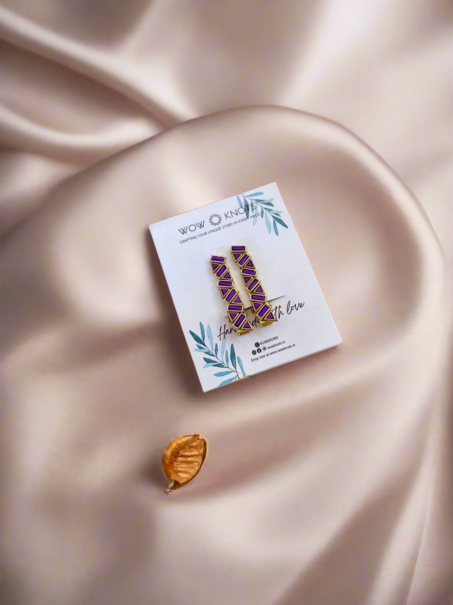 Purple Kundan Hair Clip