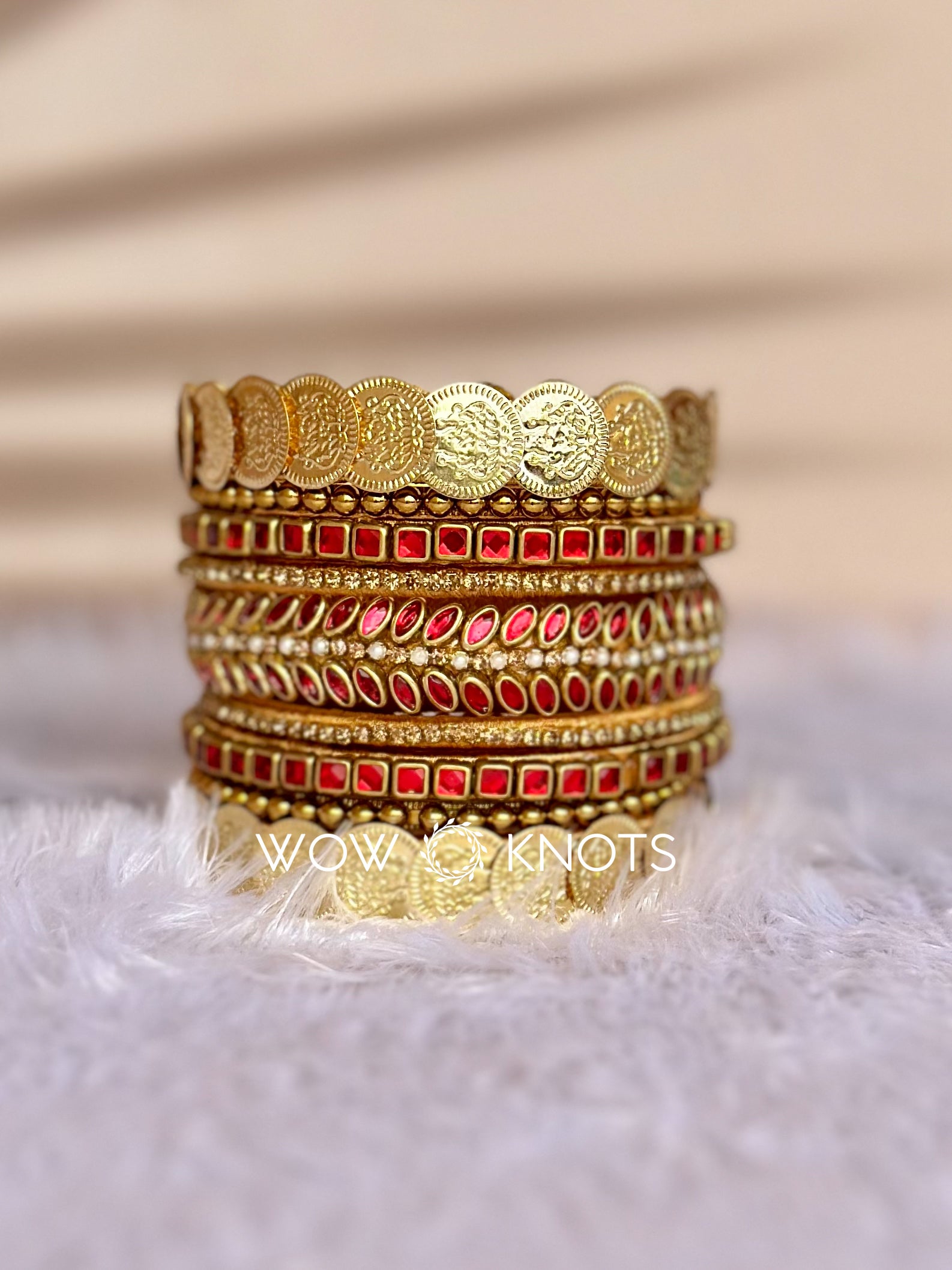 Kundan Bridal Bangle Set Muhurat – Wow Knots - Main Image
