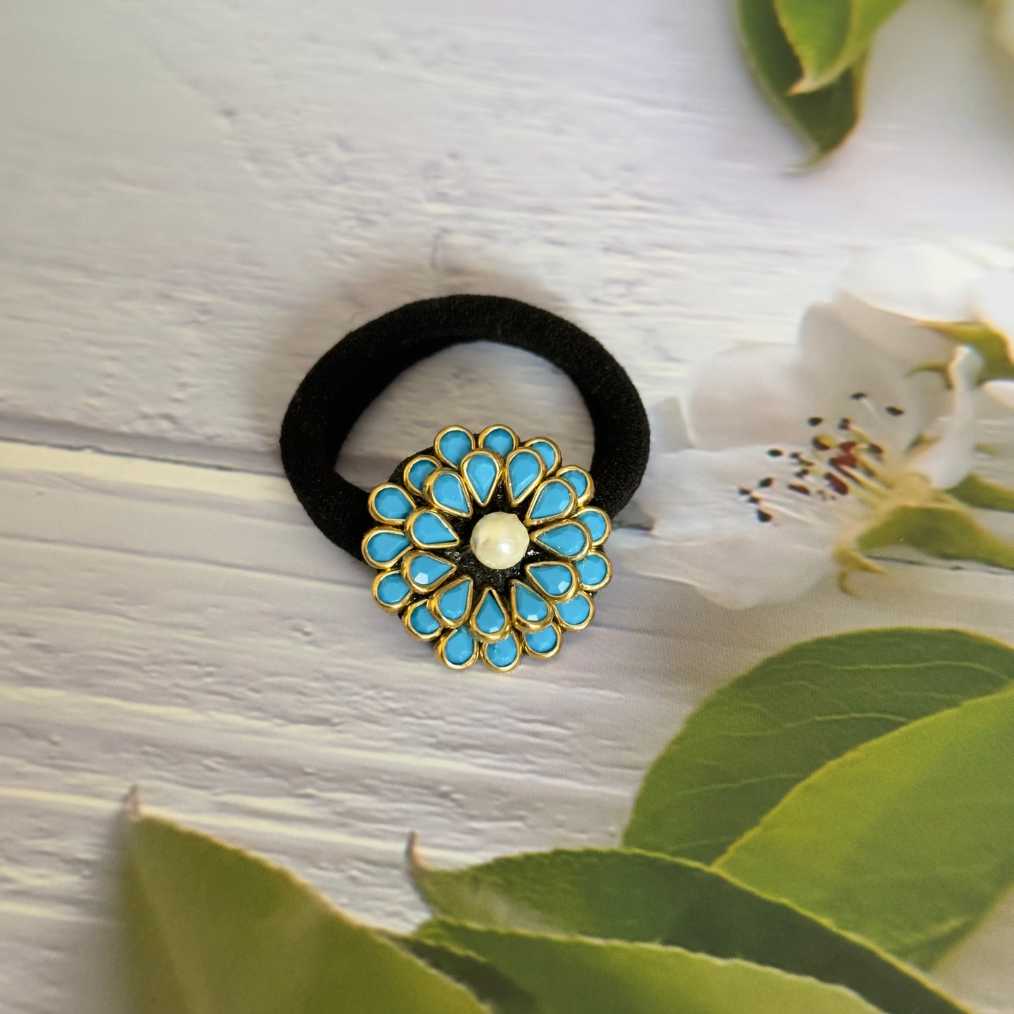 Kundan Rubber Band/Hair Tie - Daisy