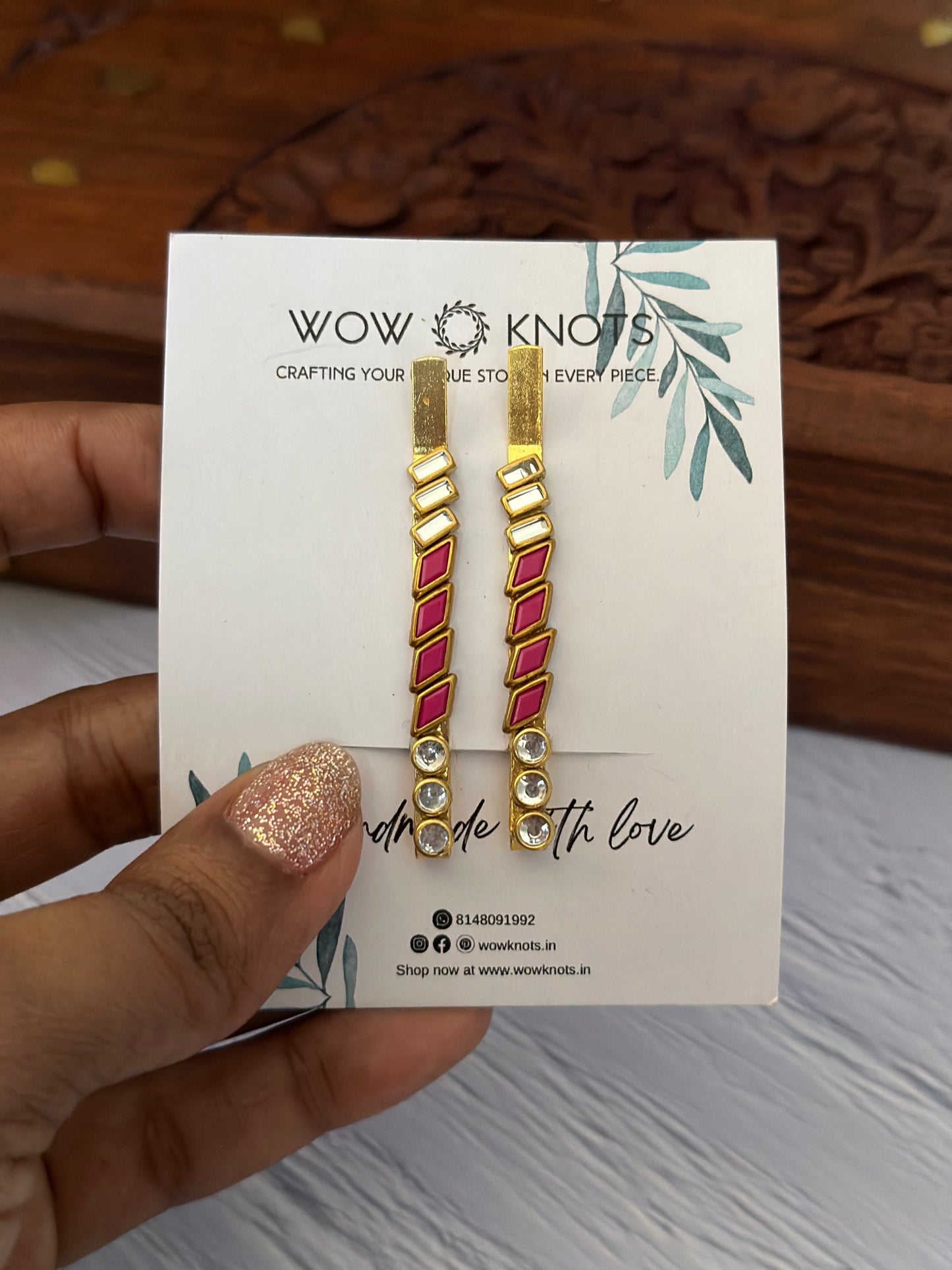 GeoGems Kundan Hair Pin