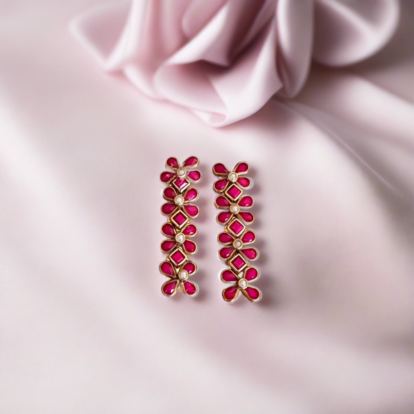 Kundan Alligator Hair Clip - Blossom Magic