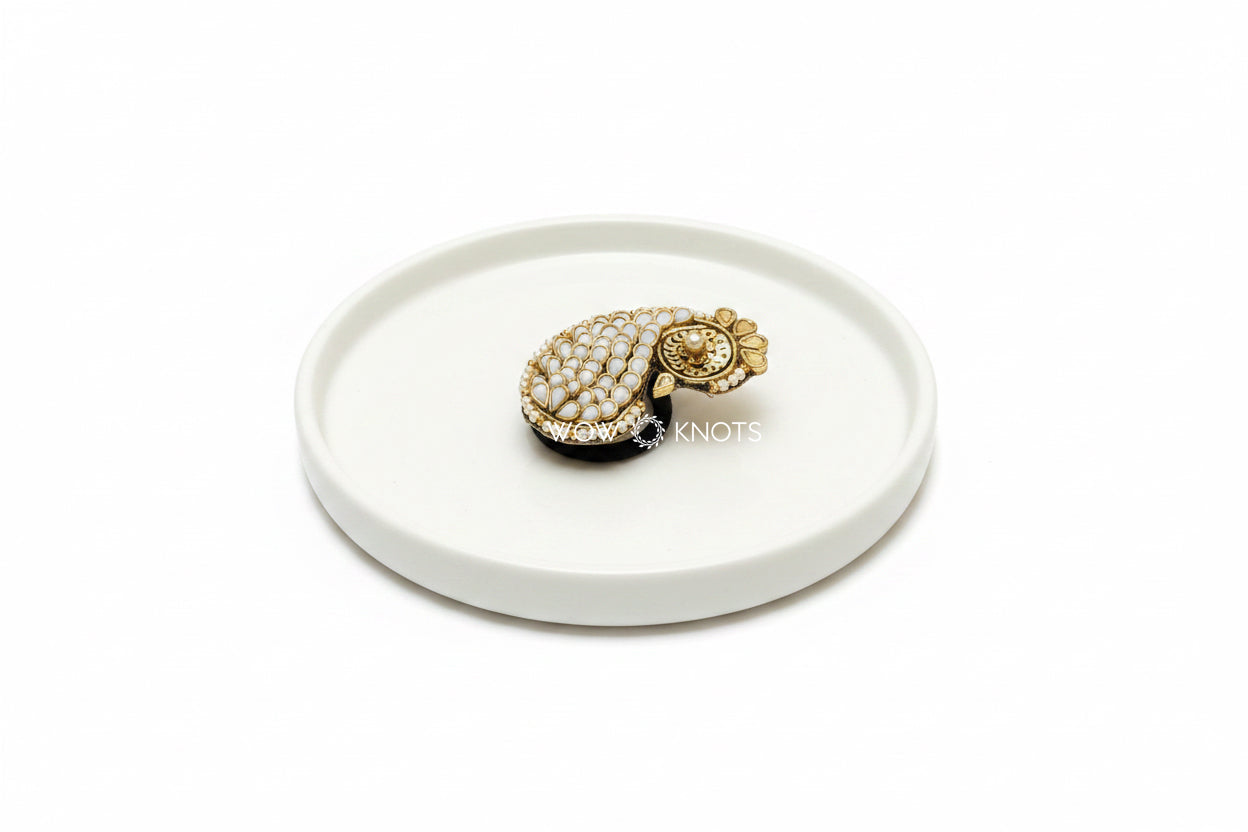 3D Peacock Kundan Rubber Band/Hair Tie