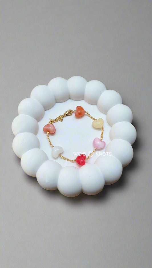 Multicoloured Candy Heart Bracelet