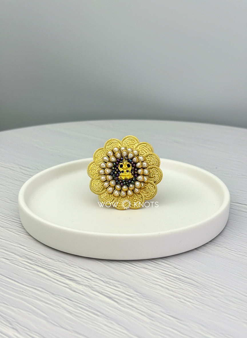 Traditional Lakshmi Charam Kundan Rubber Band/Hair Tie