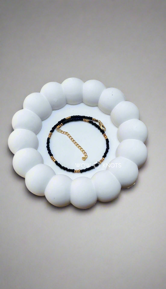 Black and Gold Bead Anklet/ Bracelet/ Chocker -BD01