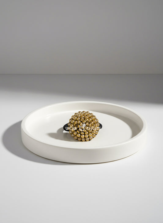 Pearl Gold drop Kundan Rubber Band/Hair Tie