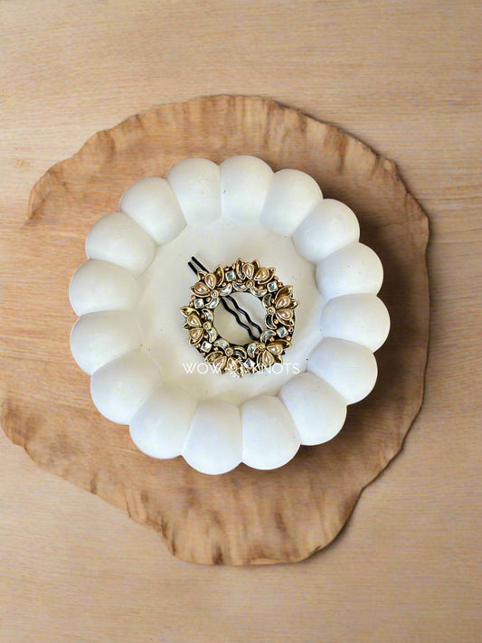 Gold Lotus Celestial Bloom Hair Brooch/Jada Billa