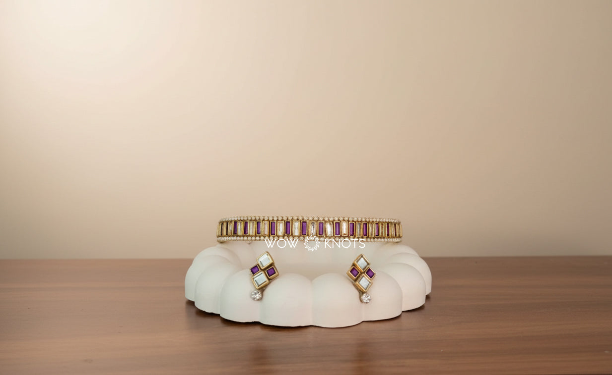 Lavender Silver Glow – Handmade Ethnic Choker