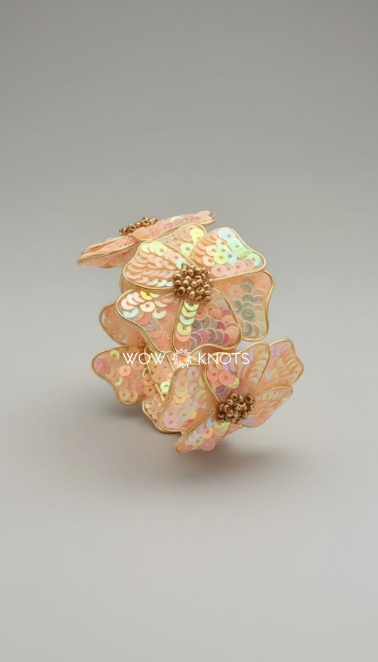 Peach Blossom Floral Bangle