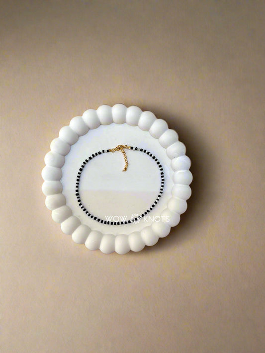 Black and White Bead Anklet/ Bracelet/ Chocker