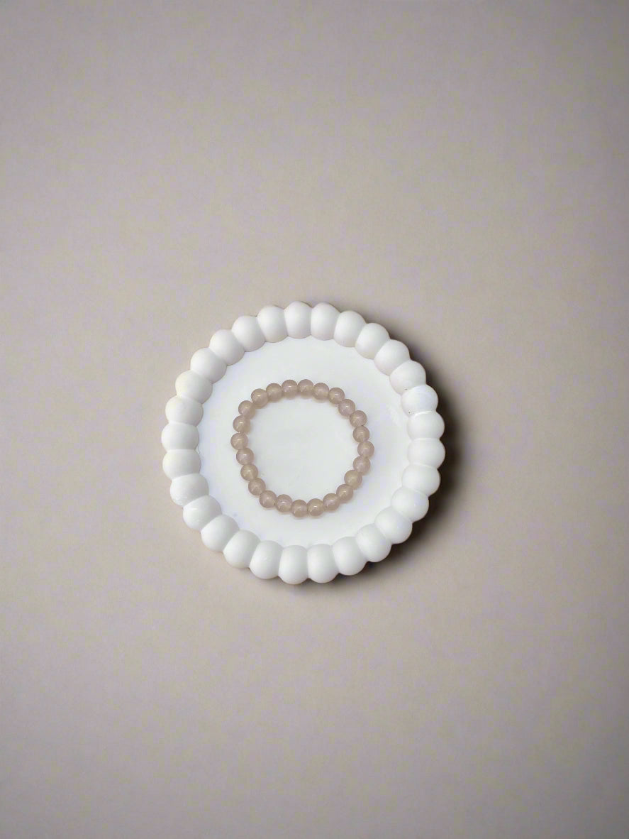 Light Grey Jelly Glass Bead Bracelet