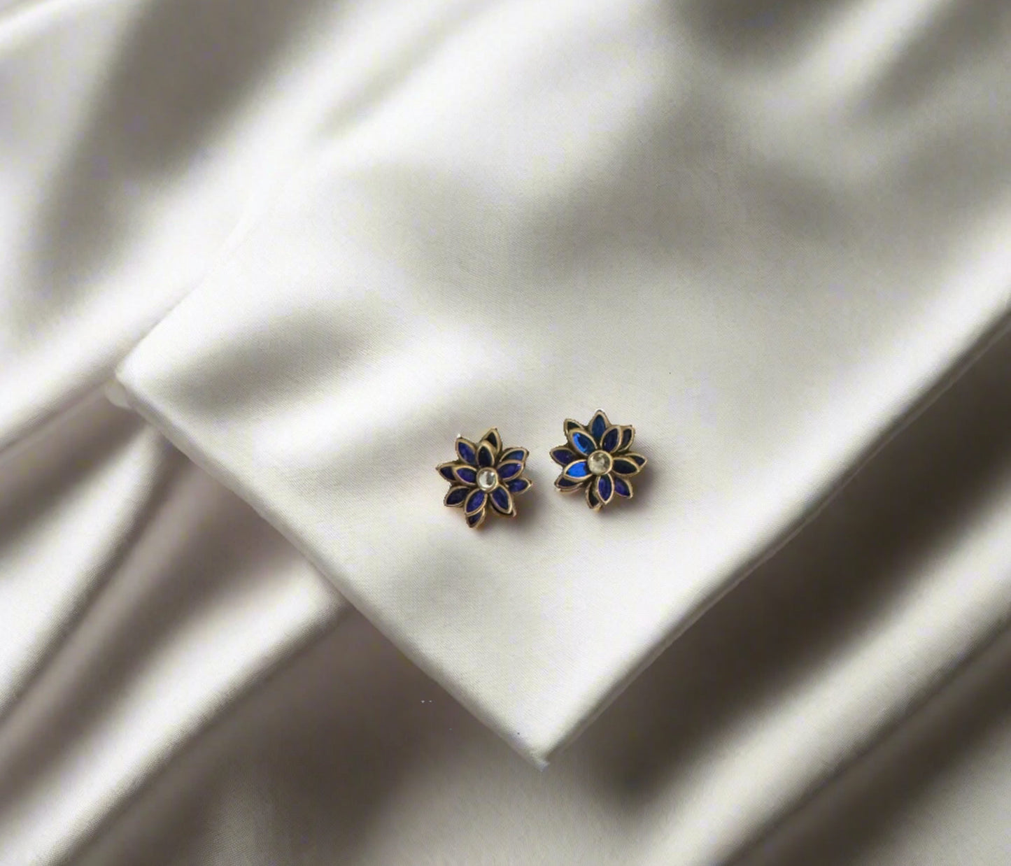 Royal Blue Kundan Studs/Earrings