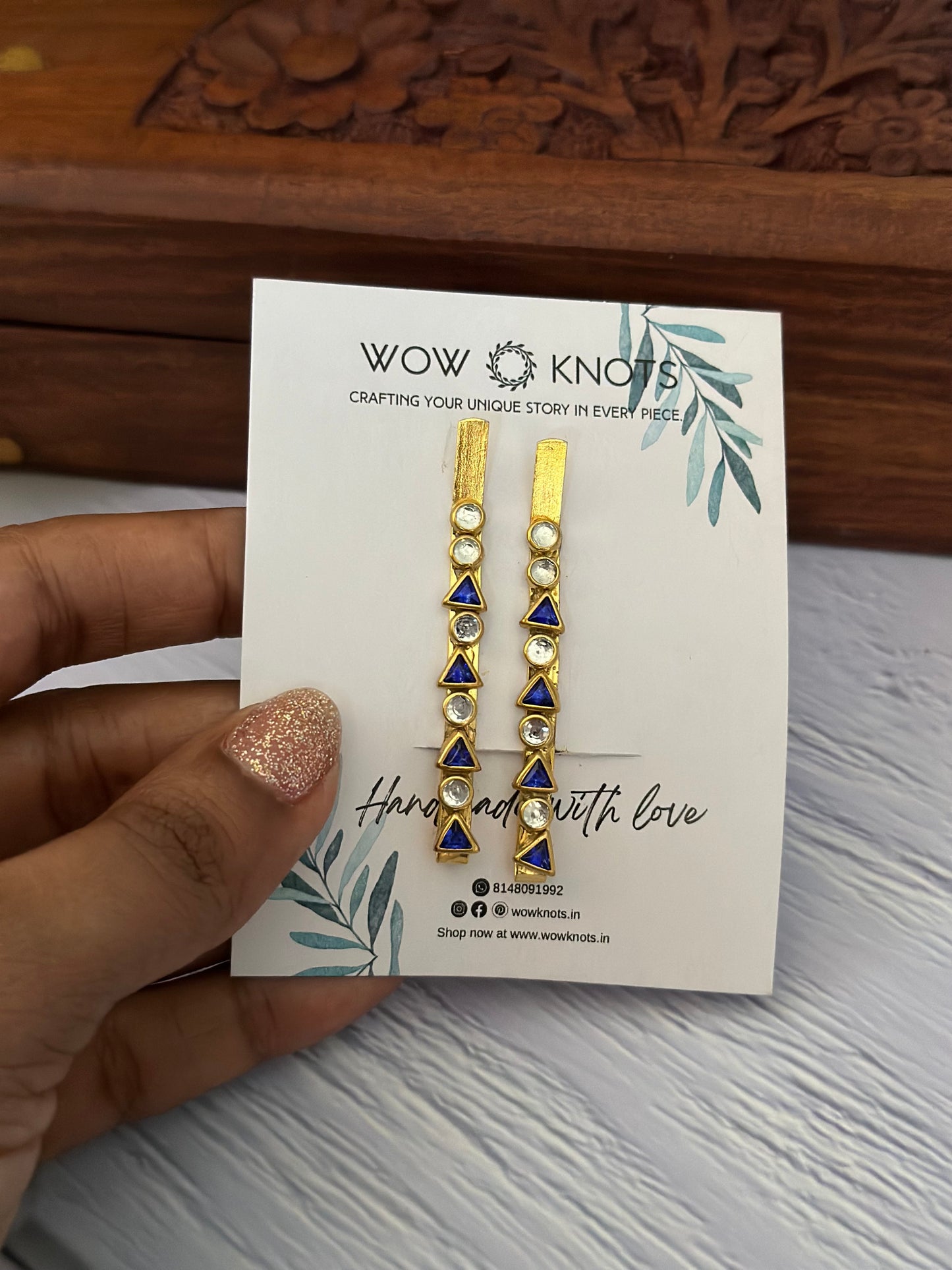 Round and Triangle Kundan Hair Pin