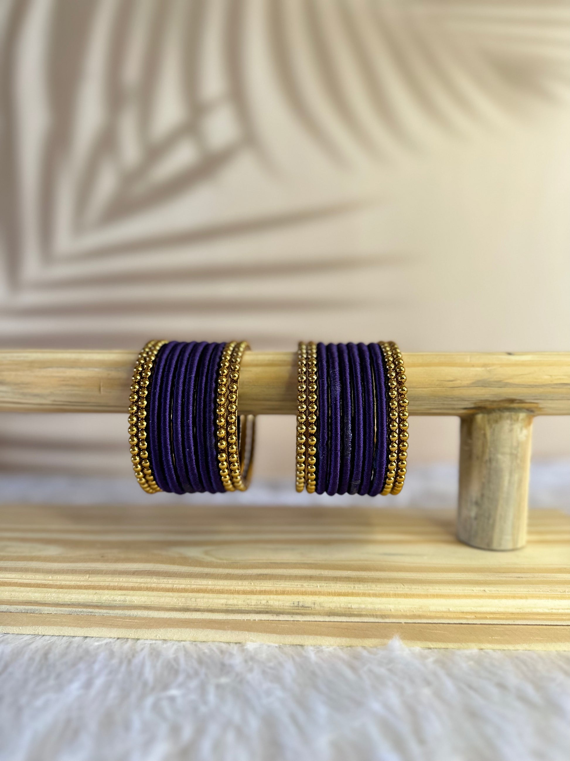 Blue Saree Matching Bangles Silk Thread Bangle Set With Gold